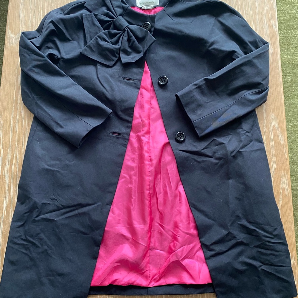 Kate Spade Black Kendall Coat with Bow